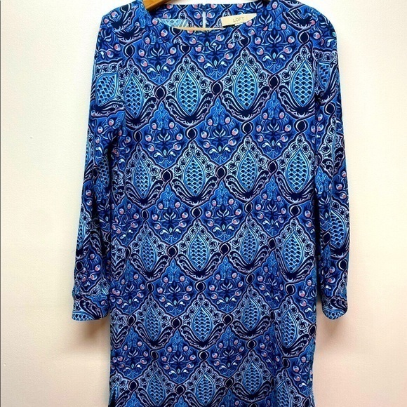 Women’s LOFT Dress XS Paisley Like Design Super Cute ￼Polyester/Spandex Blend - Picture 1 of 9